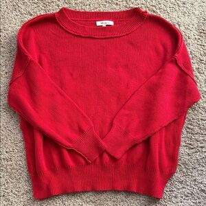 Women's Vibrant Red Crew Neck Sweater